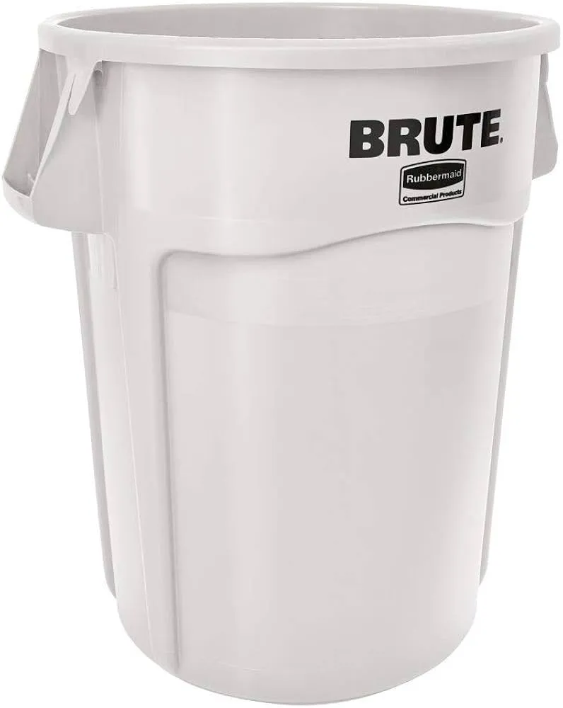 44 Gallon White Commercial Trash Can