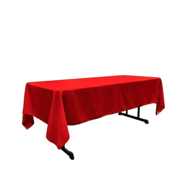 60"X120" Poly Tablecloth Holiday Red