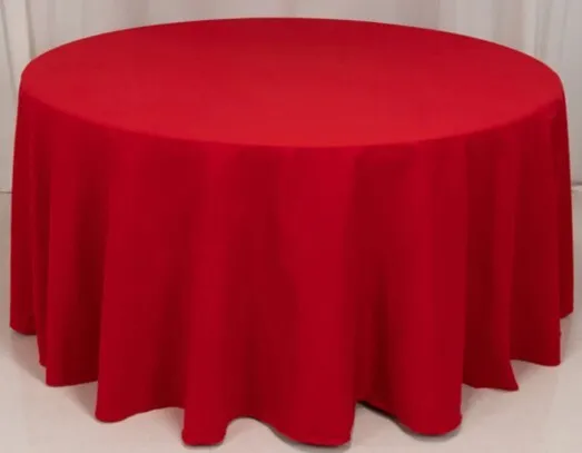 120" Round Poly Tablecloth - Red
