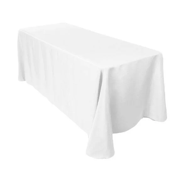 90"X156" Poly White Tablecloth