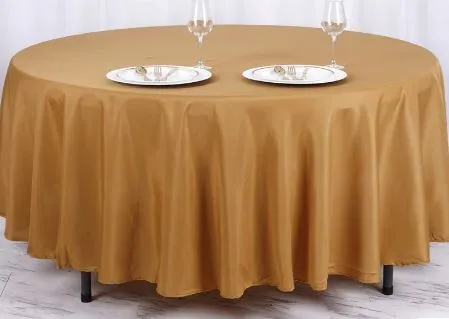 108" Round Poly tablecloth (Gold)