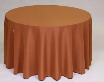 108" Round Poly tablecloth Copper