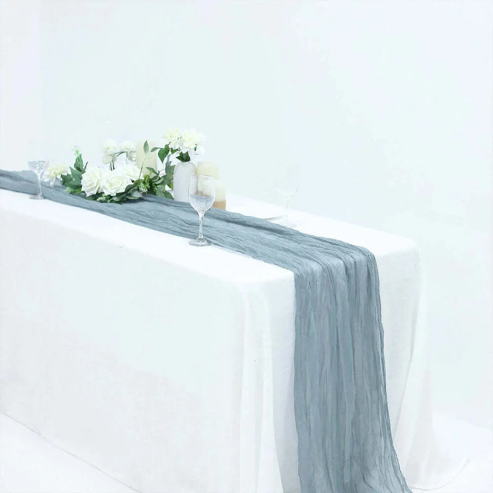 Cheesecloth Table Runner 10FT (Dusty Blue)