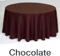 120" Rd Poly Tablecloth - Chocolate