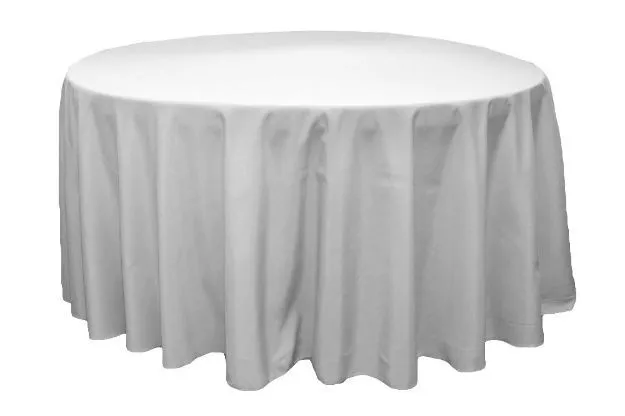 120" Rd Poly Gray Tablecloth
