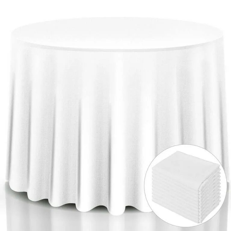 120" Rd Poly White Tablecloth