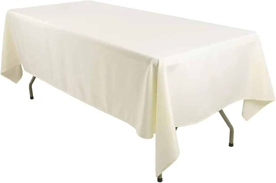 60"X120" Tablecloth Banquet Poly (Ivory) 