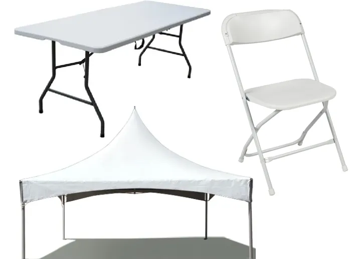 Tent Table Chair Package (20x20 Tent w/Rectangular Tables)