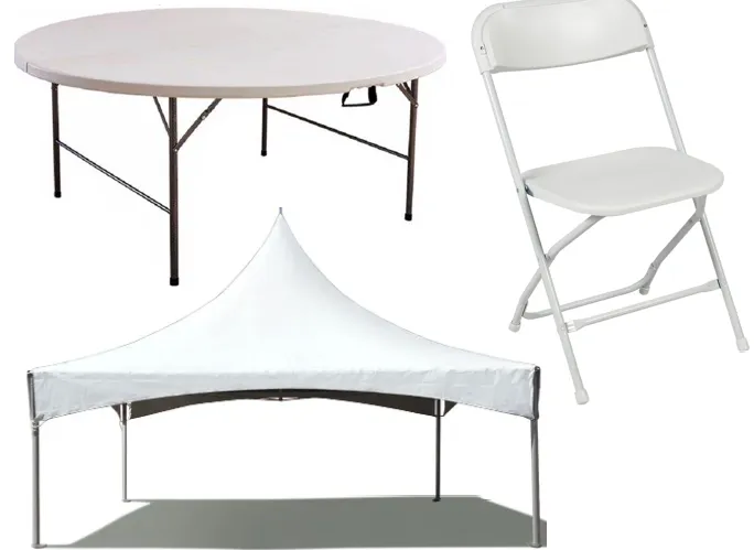 Tent Table Chair Package (20x20 Tent w/Round Tables)