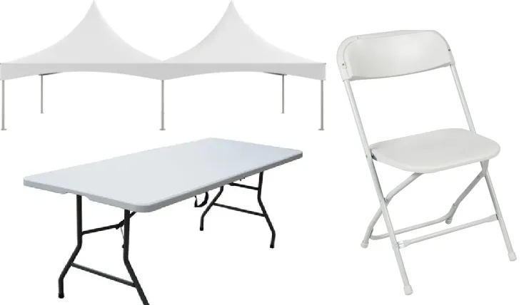 Tent Table Chair Package (20x40 Tent w/Rectangular Tables)