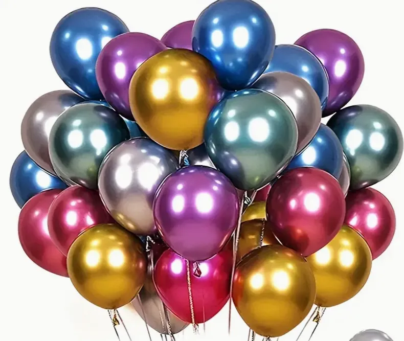 100 pz Globos De Colores Mezclados De Metal