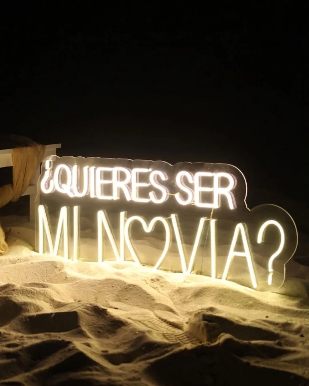 Letrero Neón ¿Quieres ser mi novia? 