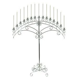 White Iron Candelabra Fan - 15 light