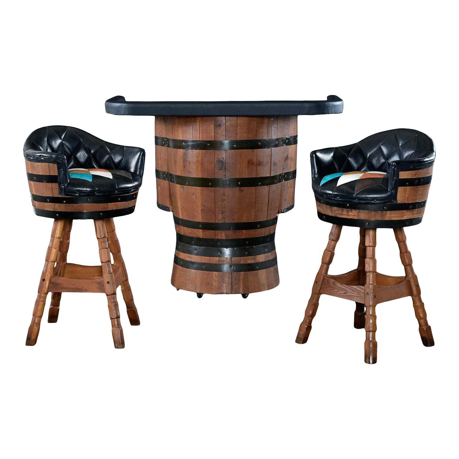 Whiskey Barrel Pub Table and Stools