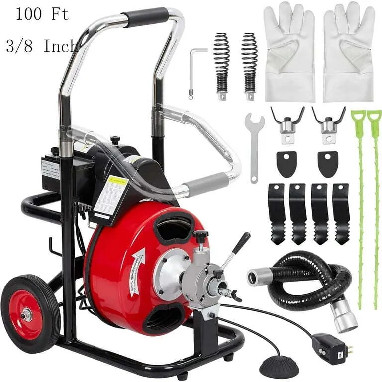 Plumber Snake (Snake and Cart (Electric) 3/4" 100Ft)