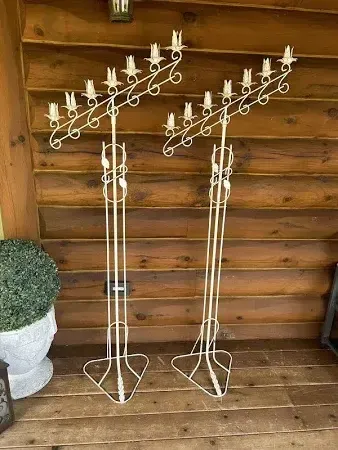 White Iron Candelabra - 7 light fixed angle