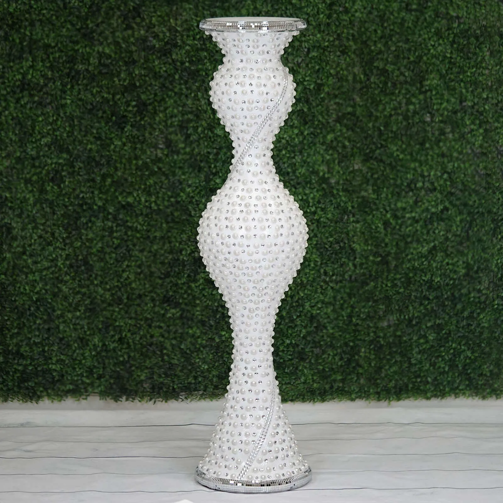 Mermaid Sytle Pearl Studded Floor Vase - 40"