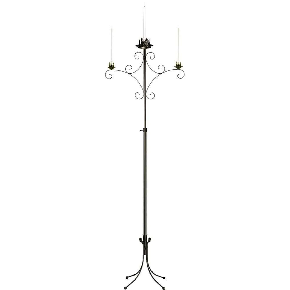 White Iron Unity Candle - Candelabra