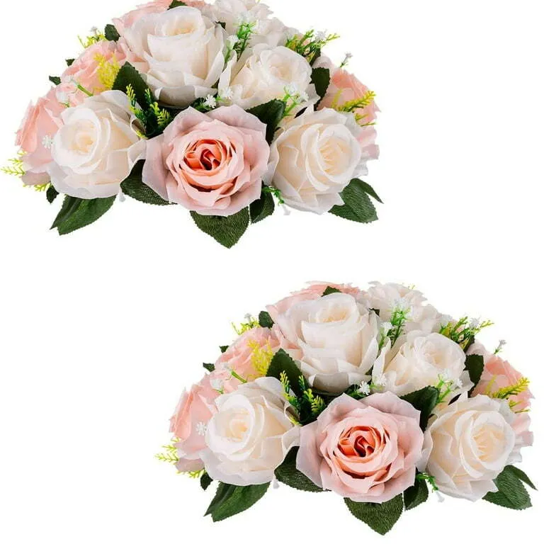 Centerpiece - White/Peach Floral