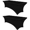 8ft Rectangle Table Linen - Black Fitted Spandex