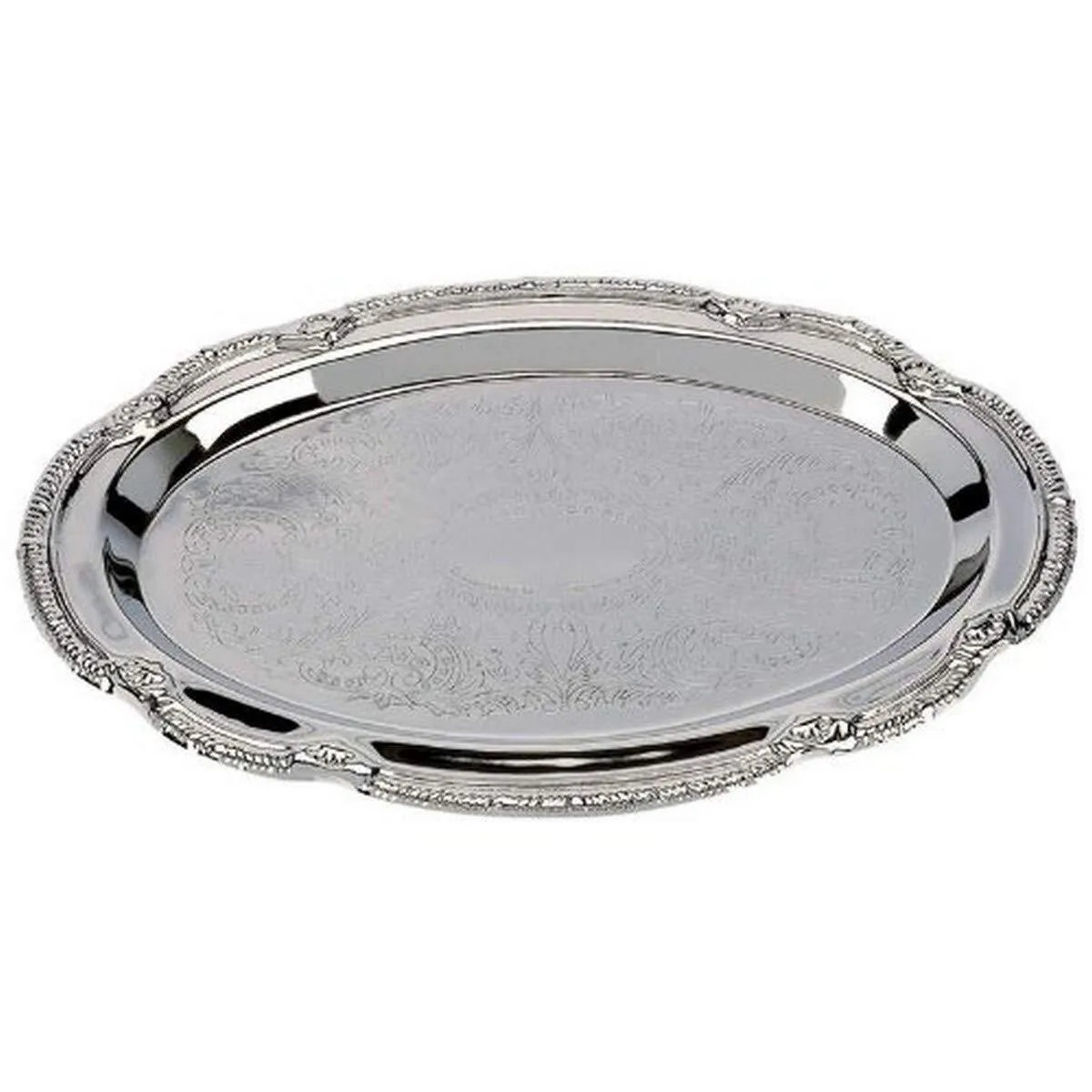 Serving Tray - 12"-18" Silver Oval