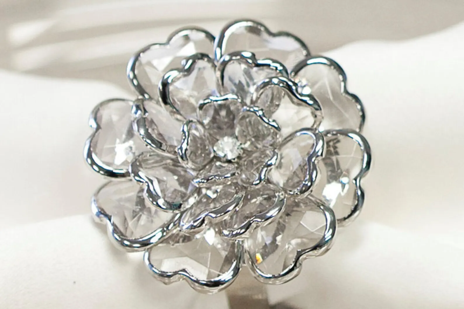 Peony Napkin Ring Silver