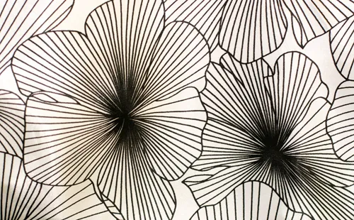 Linen Hibiscus Satin Black & White