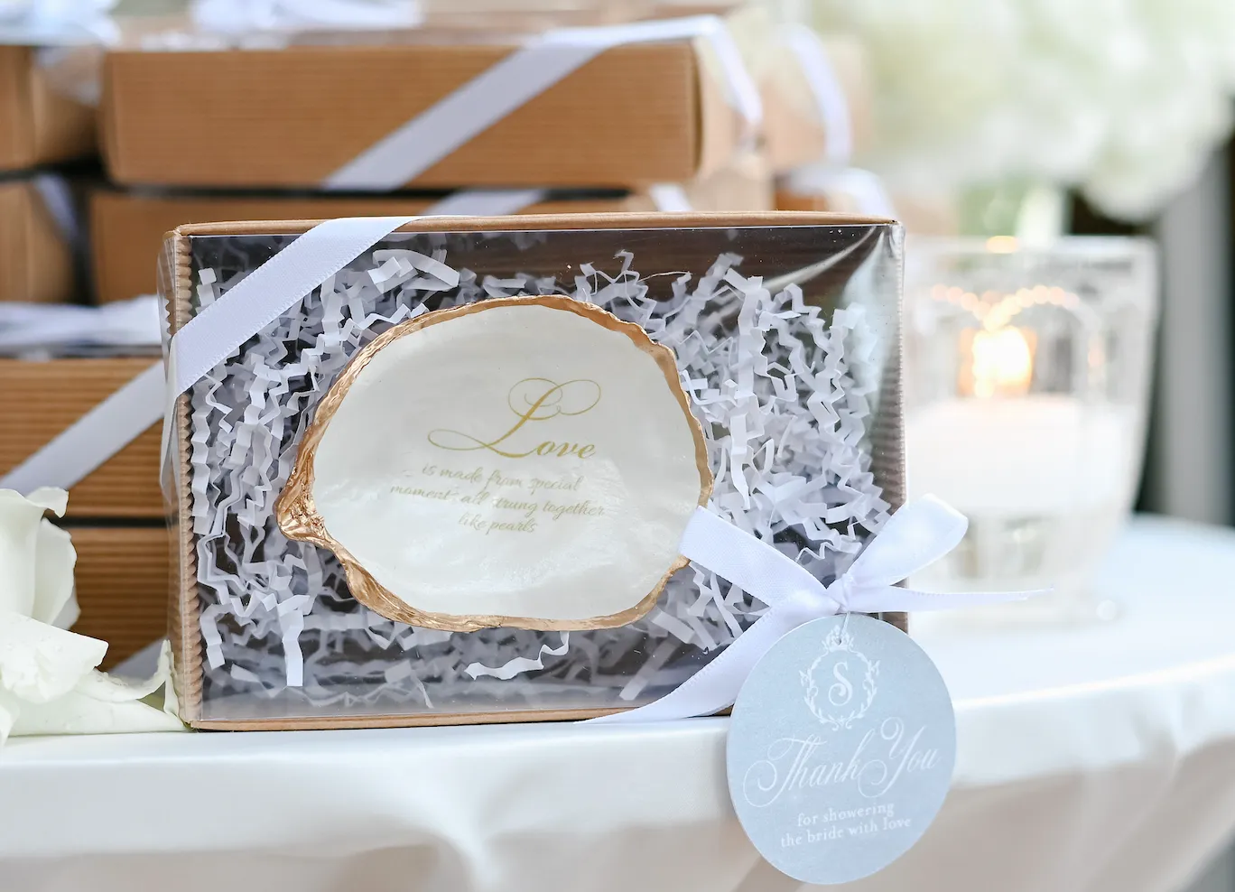 PERSONALIZED OYSTER SHELL RING DISH 