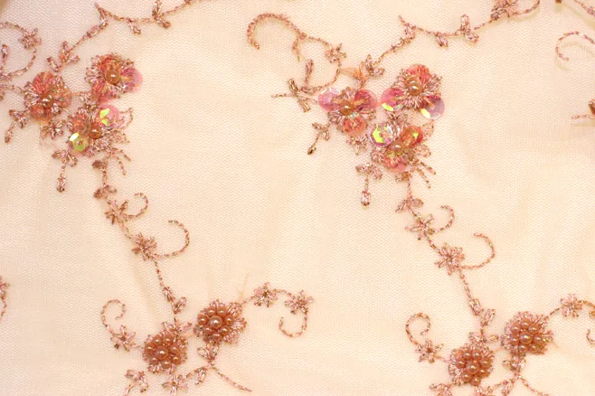 Overlay Pearl Sequin Coral