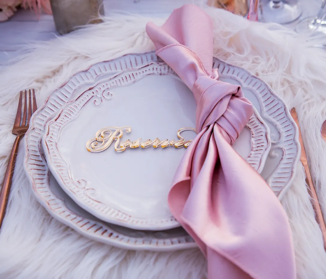 GOLD ACRYLIC RESERVED SIGN 