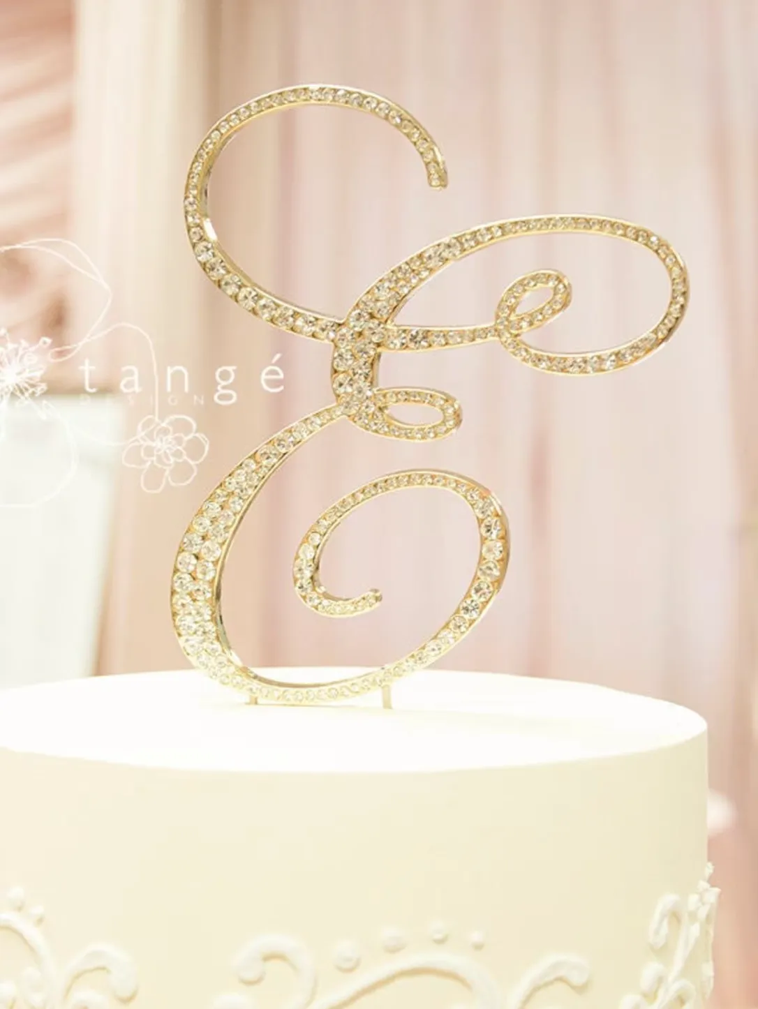 GOLD LETTERS RIHINESTONE CAKE TOPPERS