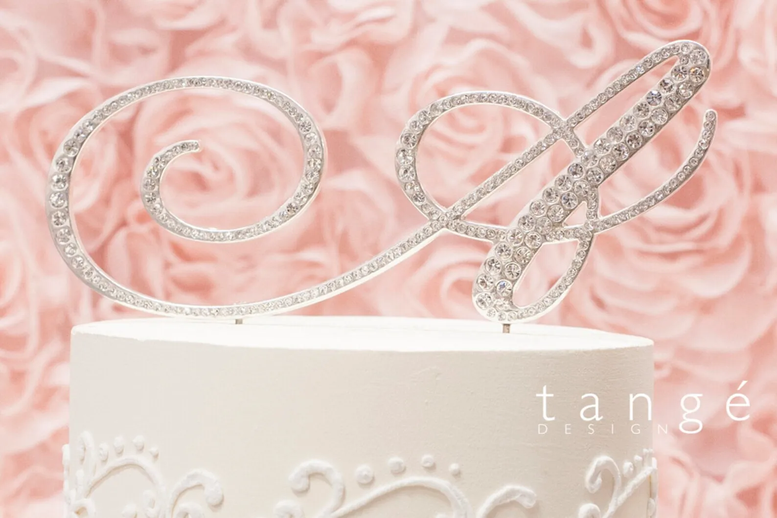 SILVER LETTERS RIHINESTONE CAKE TOPPERS