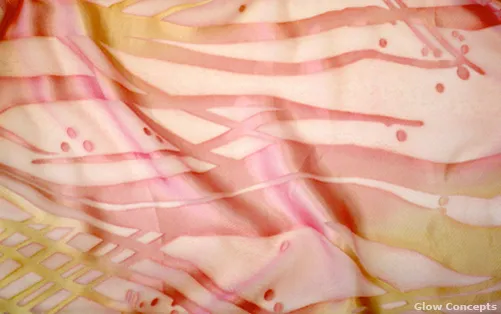 Overlay Chiffon Coral Pink & Gold