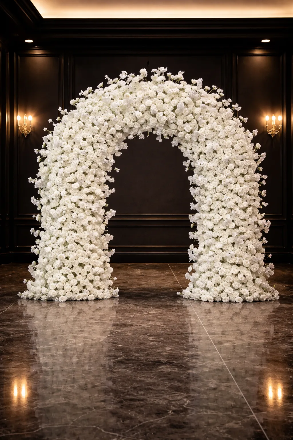 White Floral Arch Backdrop