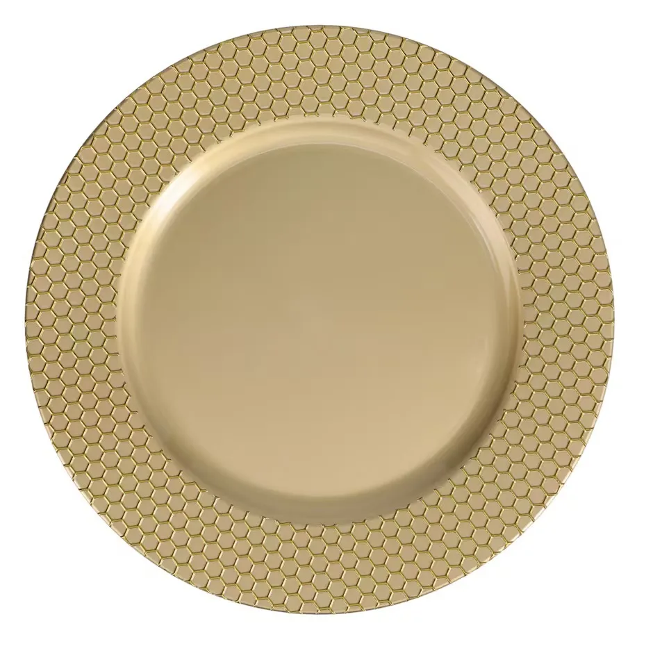 13 inch Gold Honeycomb Charger Plates