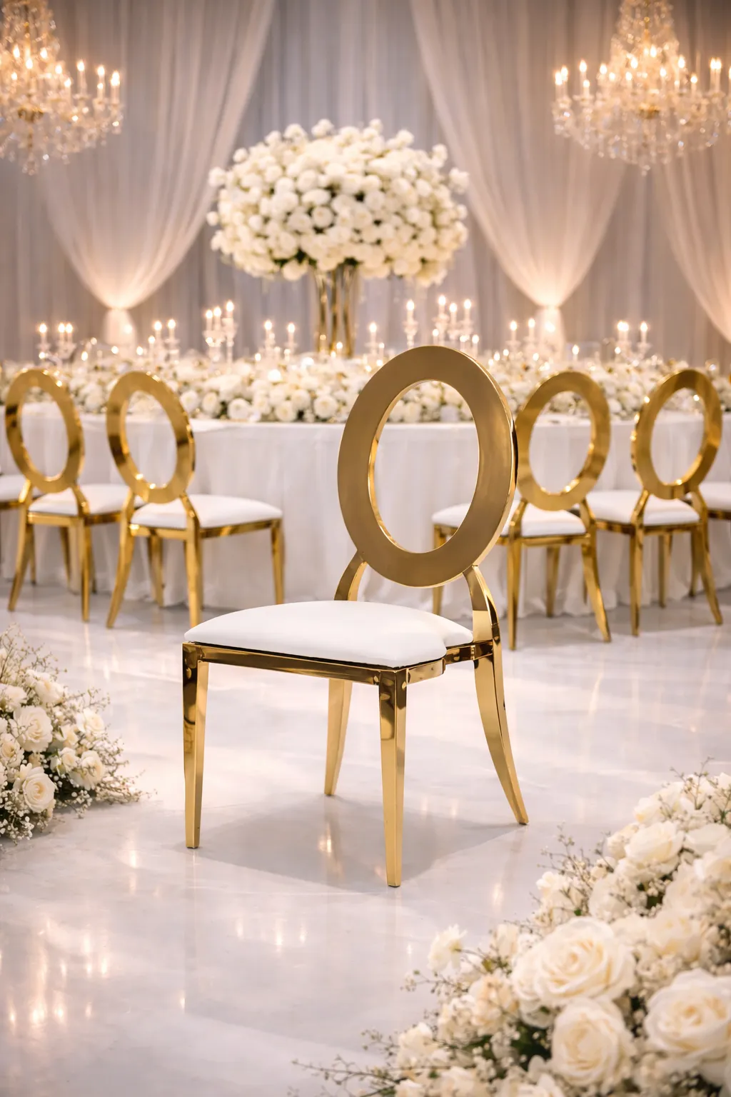 Gold Oval Back Chair