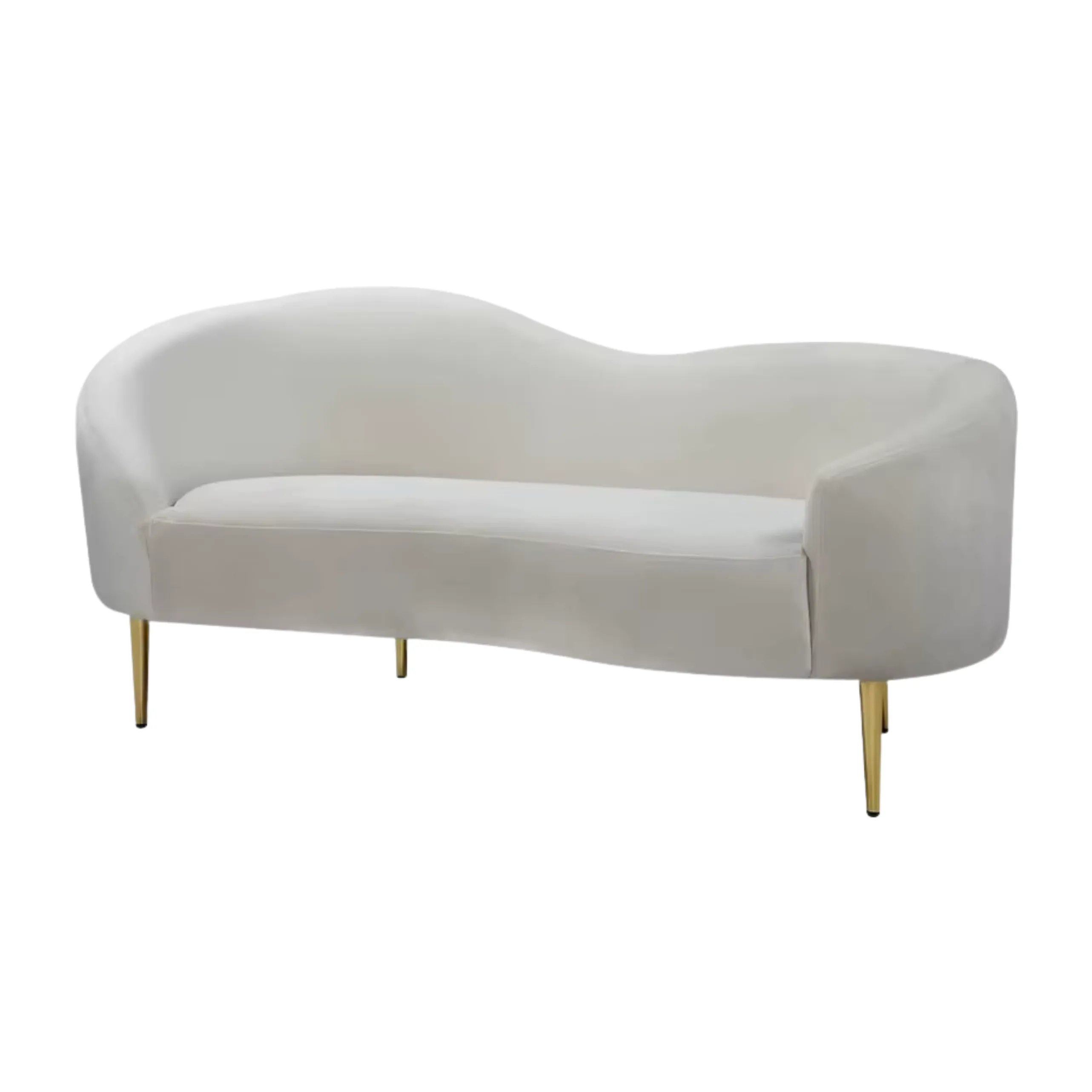 White Velvet Loveseat