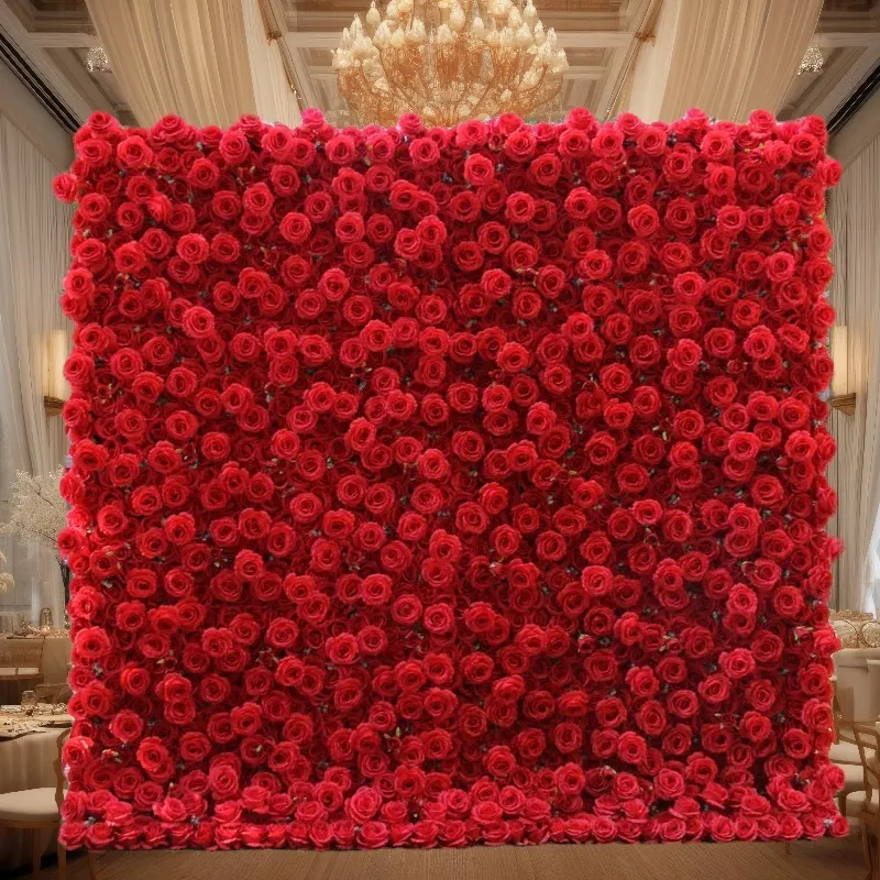 Red Floral Wall Backdrop