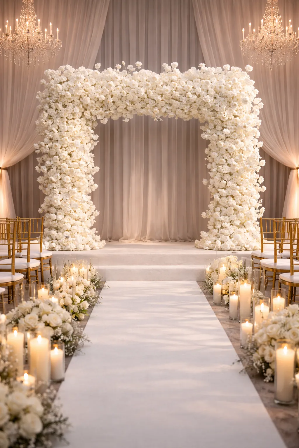3D Solid White Square Flower Backdrop