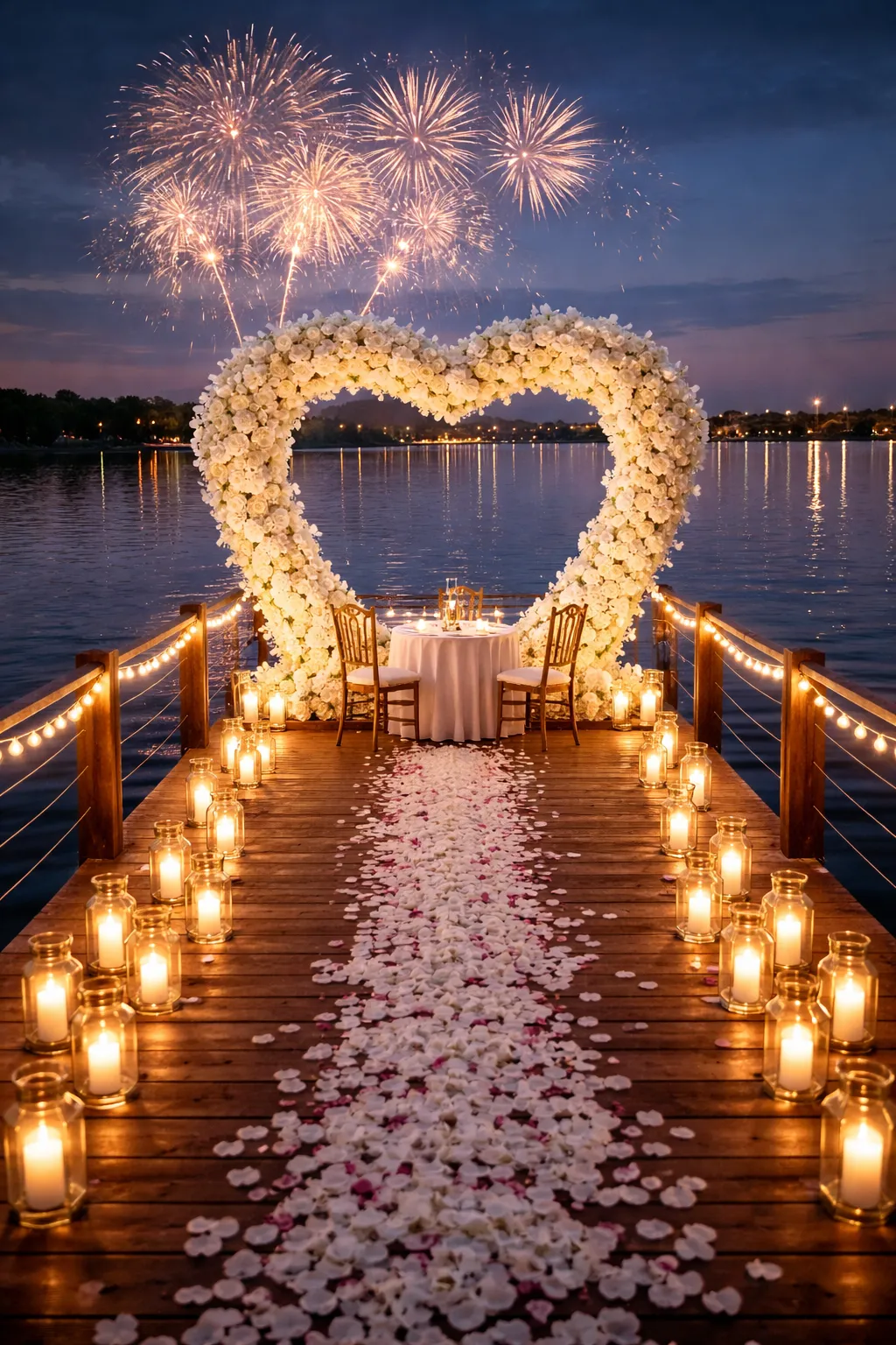 White Romance Heart Arch