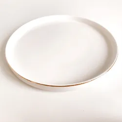 Gebaksbord wit met goud randje