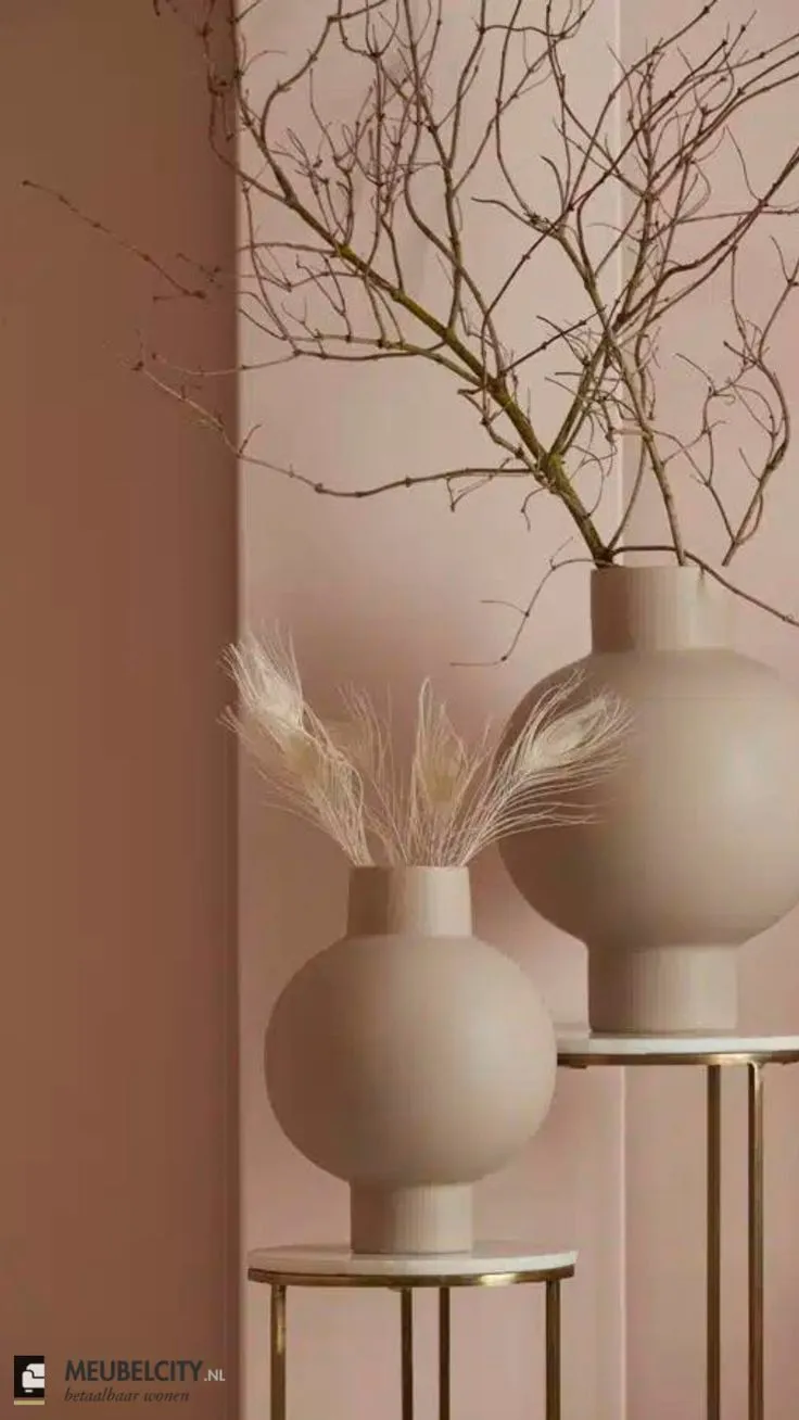 Vaas metaal licht beige