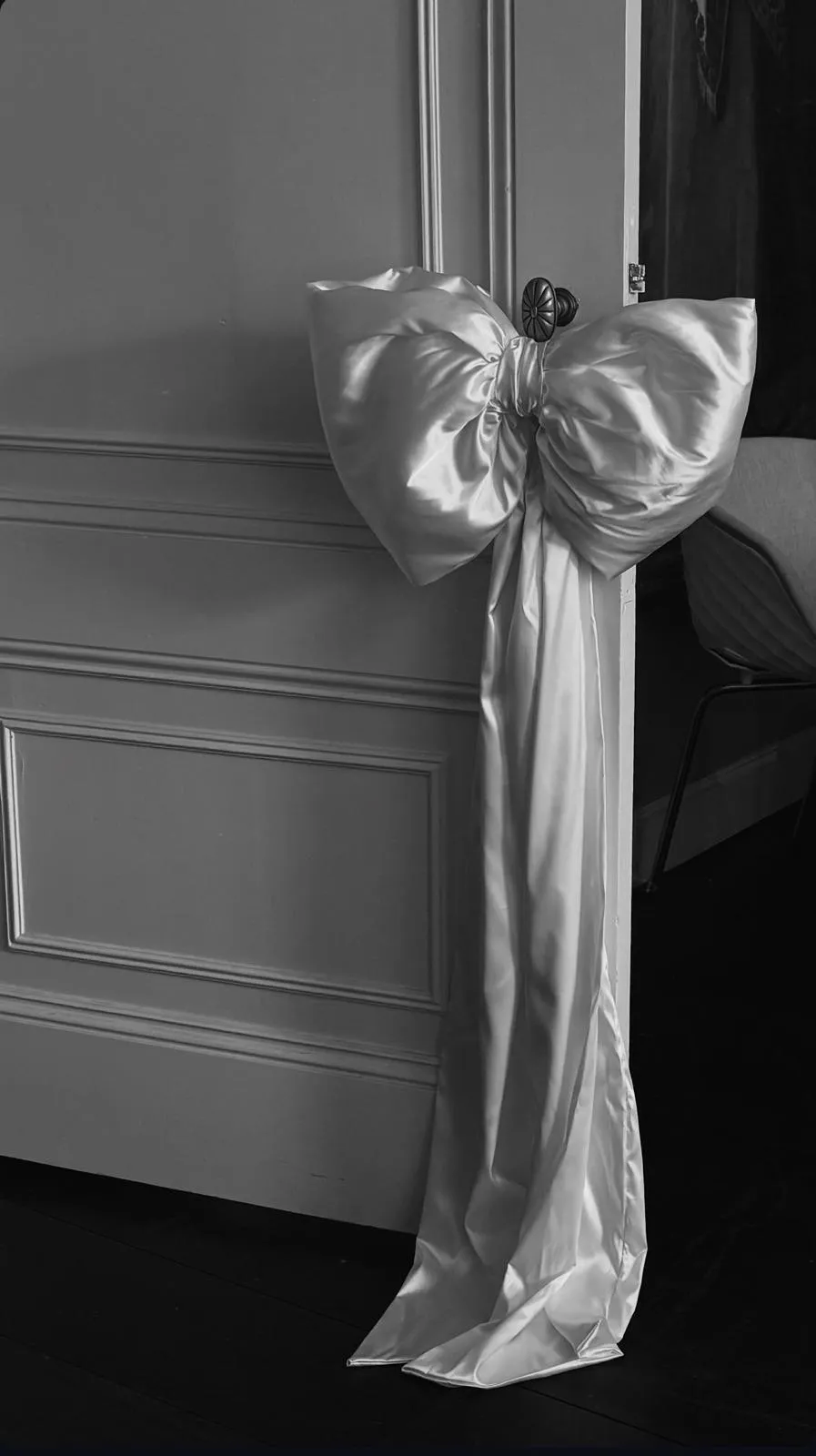 Strik satijn wit/ivoor