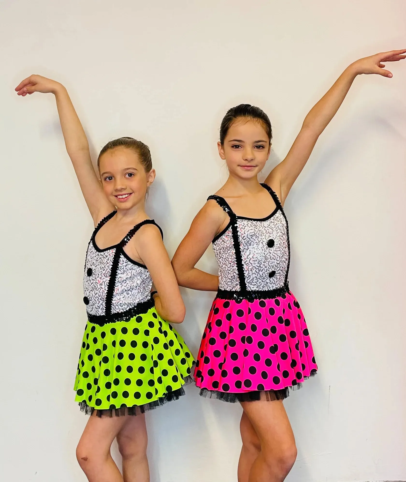 BL008 - PINK/GREEN SPOTTY BRACES DRESS
