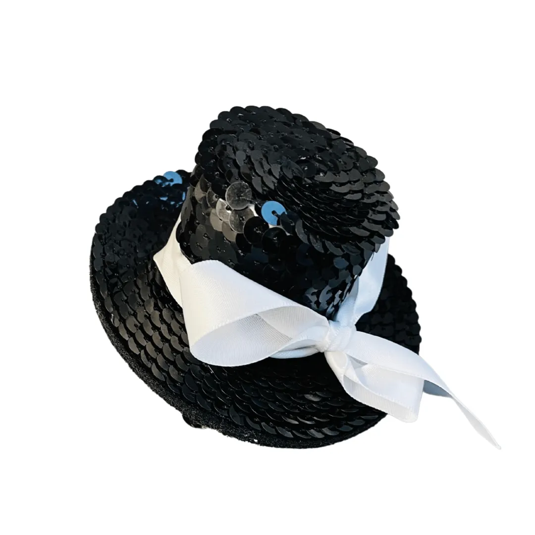 BL135 - BLACK SEQUIN LITTLE HEAD HATS