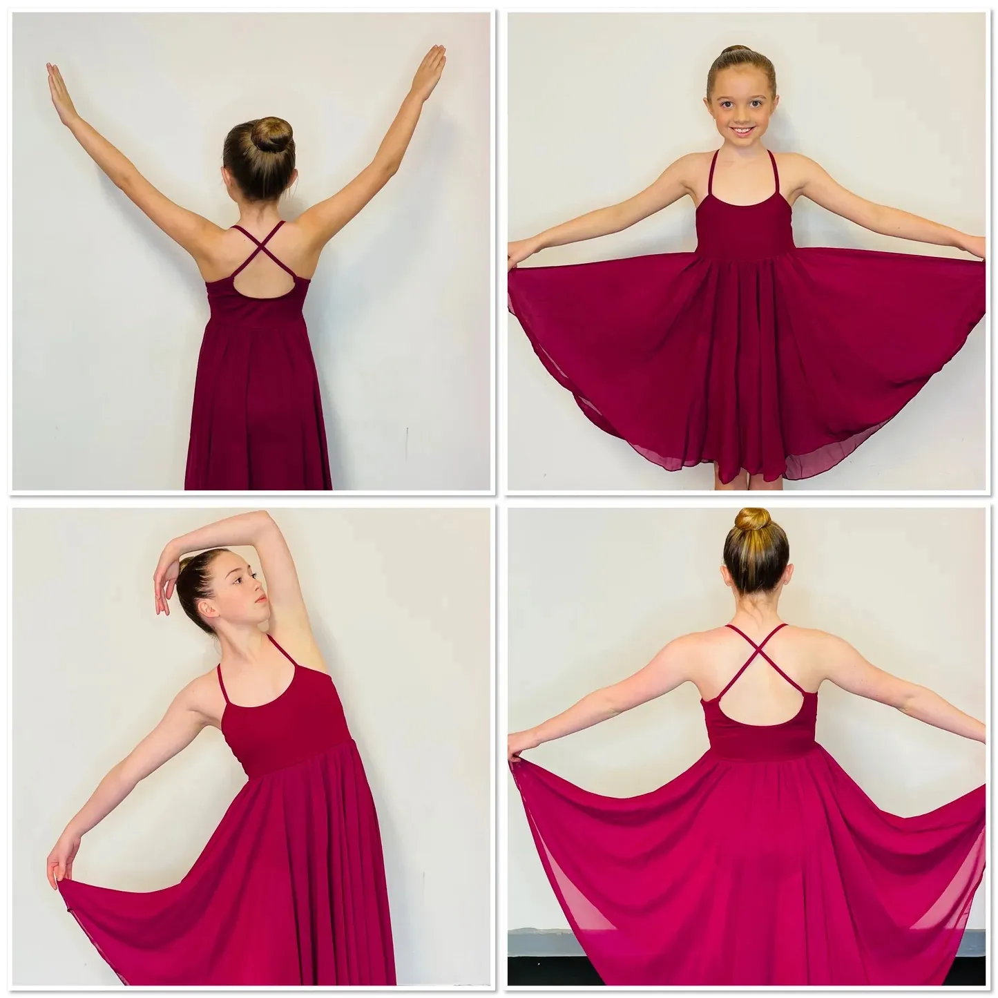 BL025 - BURGUNDY CRISS CROSS DRESS