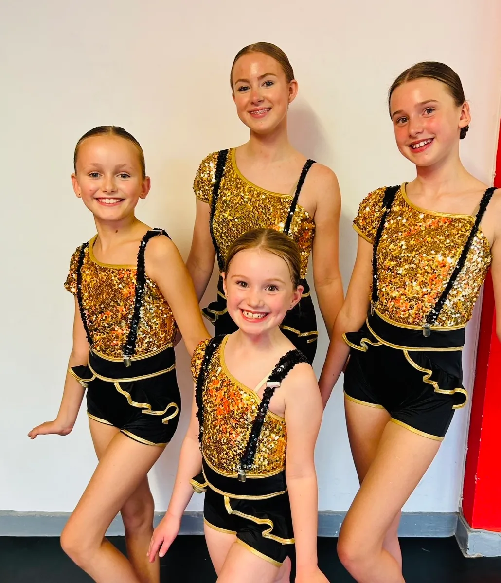 BL173 - GOLD/BLACK SEQUIN BRACES UNITARD