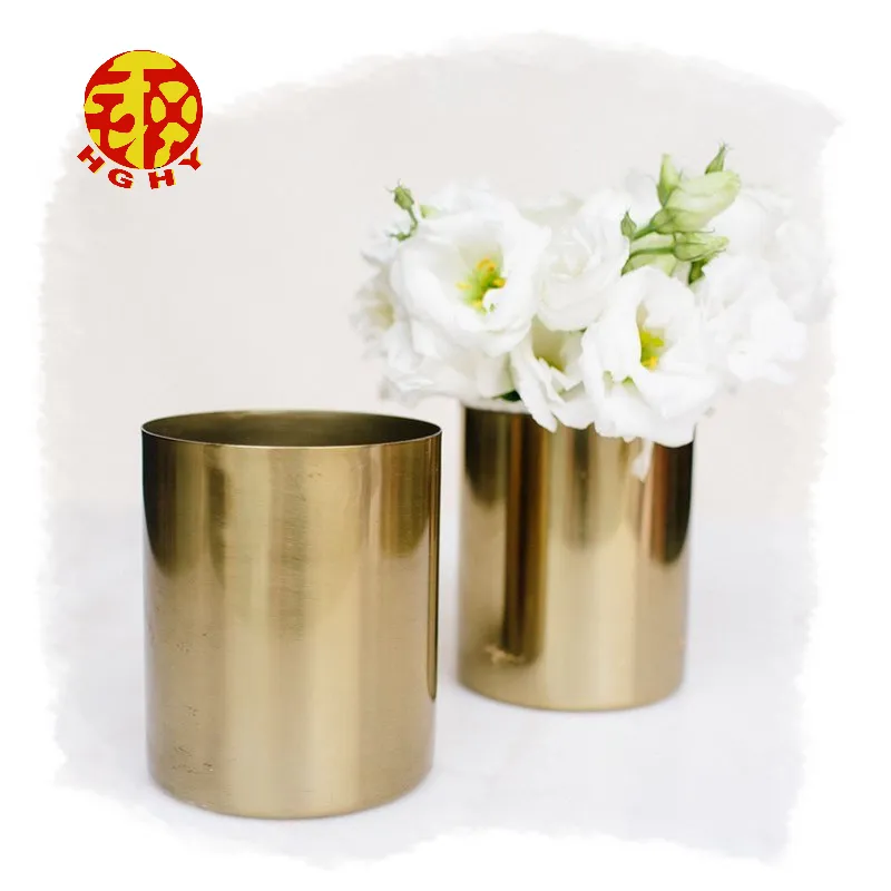 Short Bronze Cylinder Vase