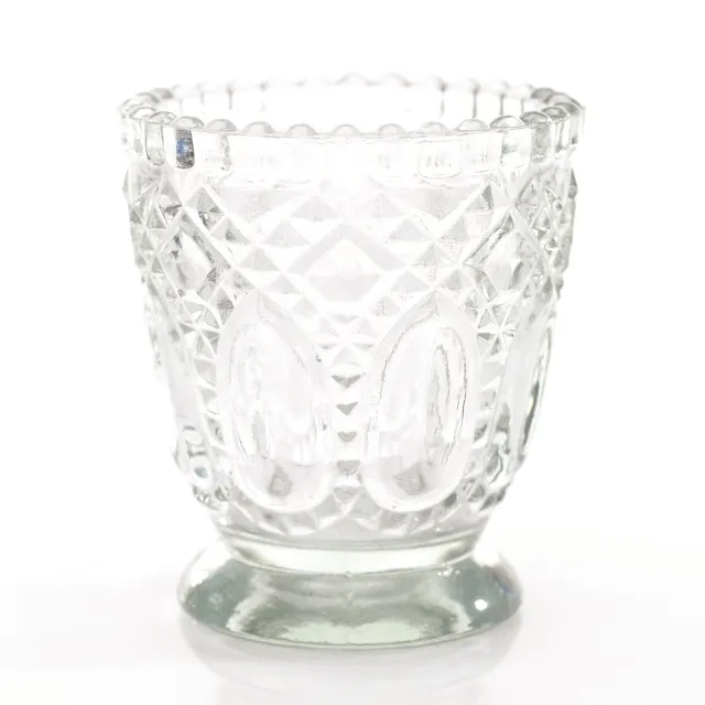 Clear Argyle Votive
