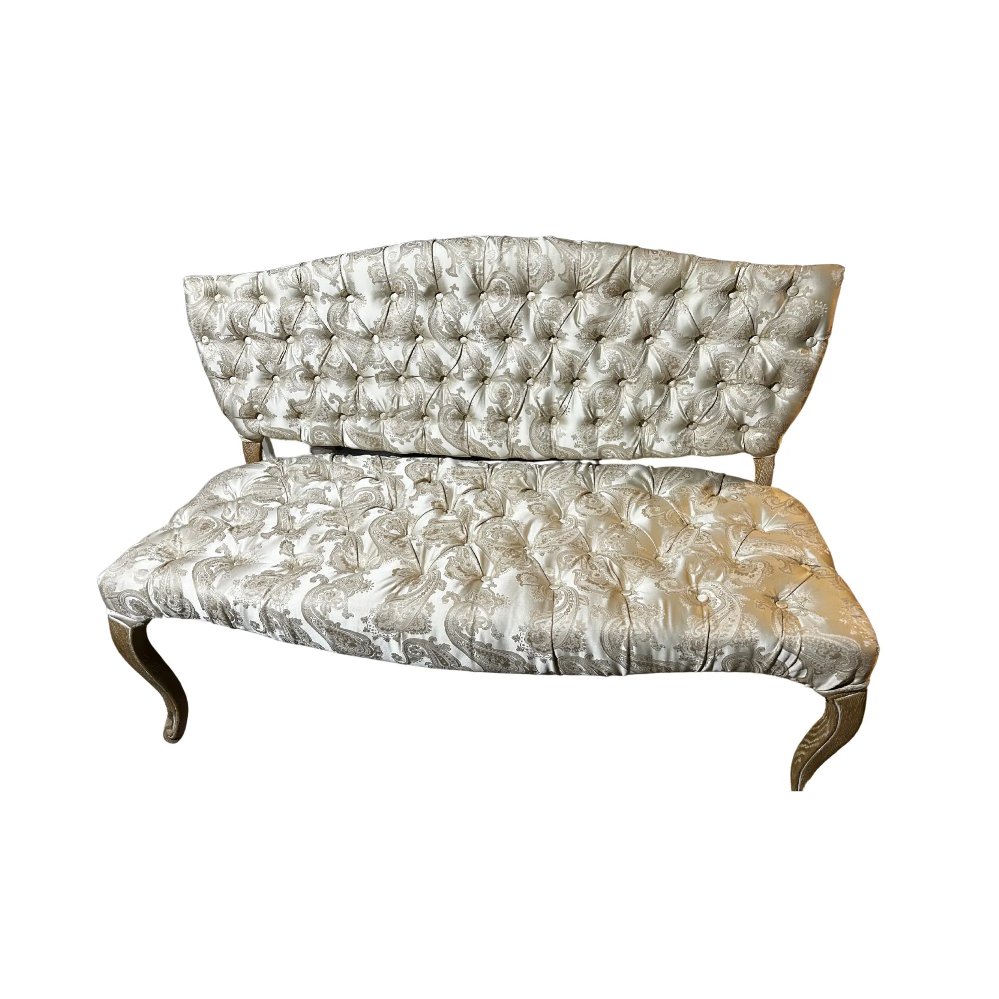 Ivory Floral Sweetheart Bench 